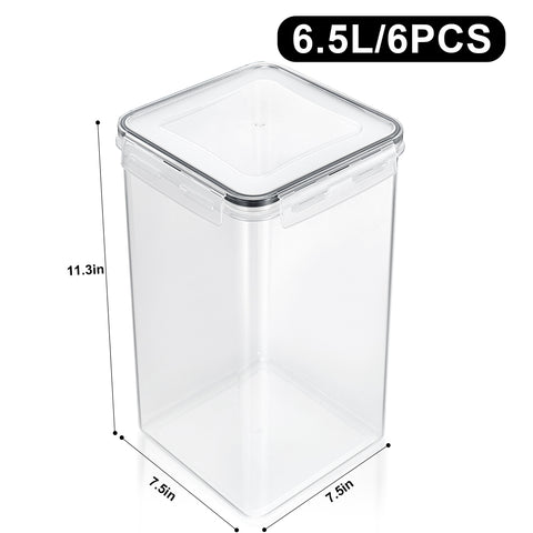 Tall Large Airtight Food Storage Containers (6 Pack)