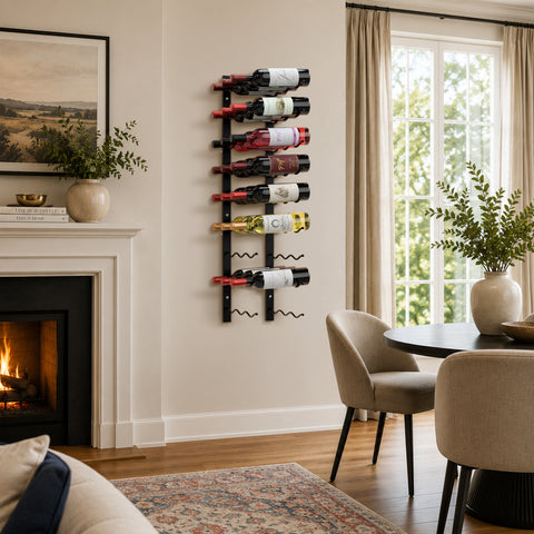 27-Bottle, Triple Row, Wall Mounted Wine Rack