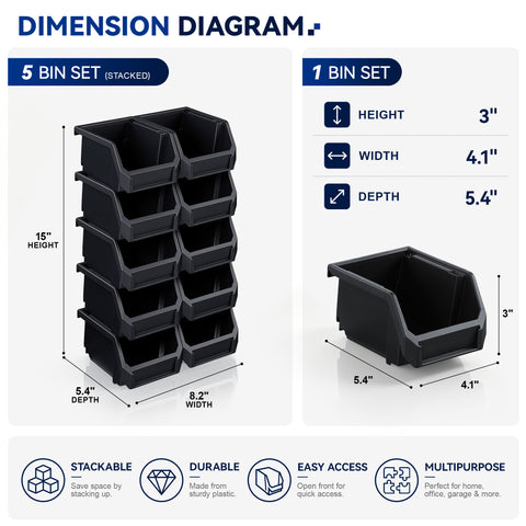 Open Front Garage Storage Bin
