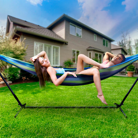 Double Hammock with Steel Stand