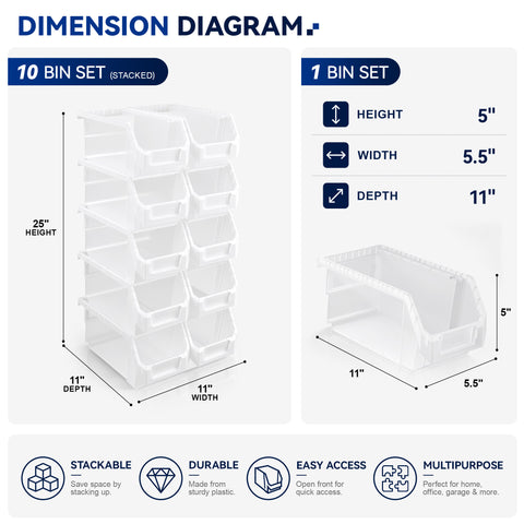 Medium Open Front Stackable Clothing Storage Bin