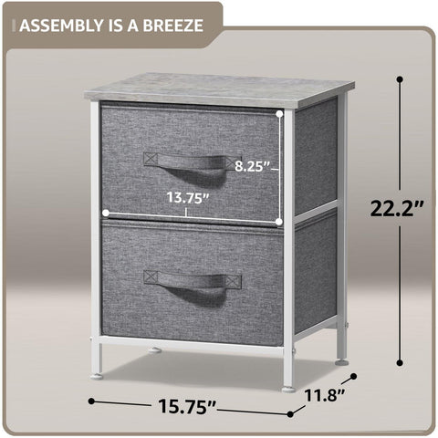 2 Drawer Display Nightstand