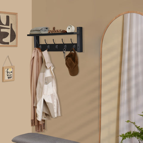 Coat Hooks Wall Mount Floating Shelf (Large & XL)