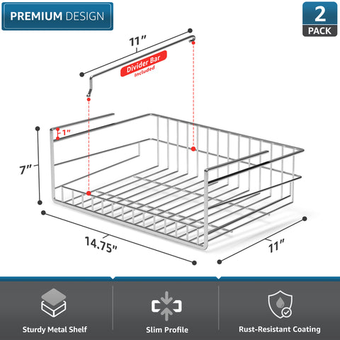 Under Cabinet Multipurpose Storage Metal Shelf