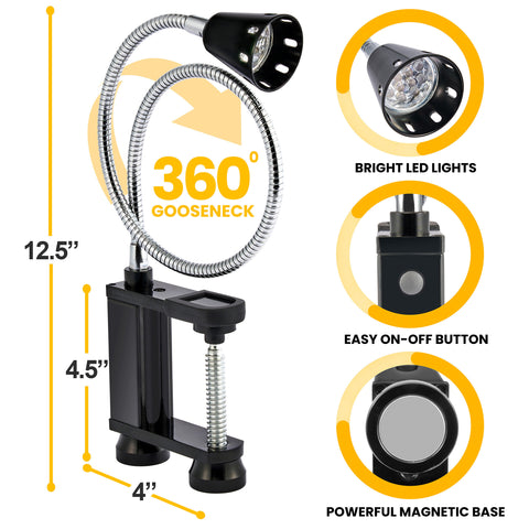 LED Magnetic Base light with gooseneck