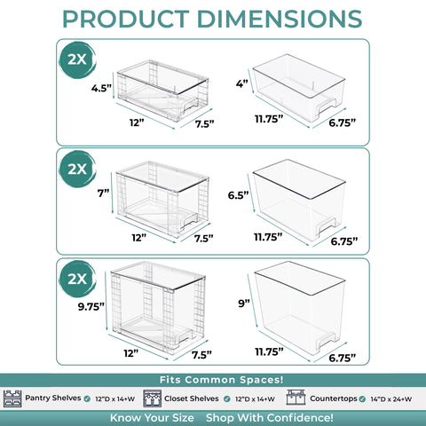 Stackable Pull-Out Drawer Bins