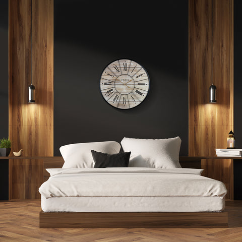 24" Paris Wood Wall Clock (Roman)