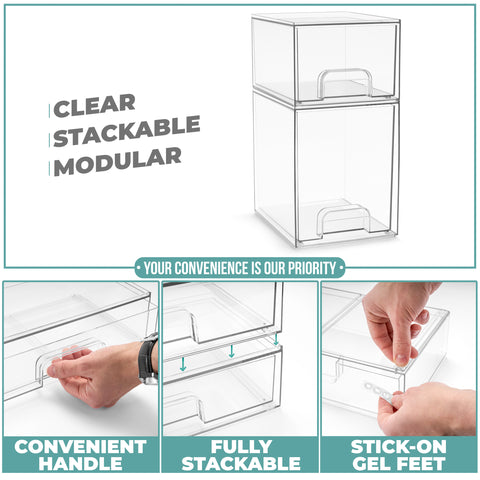 Acrylic Organizer Storage Drawers (2 Drawer)