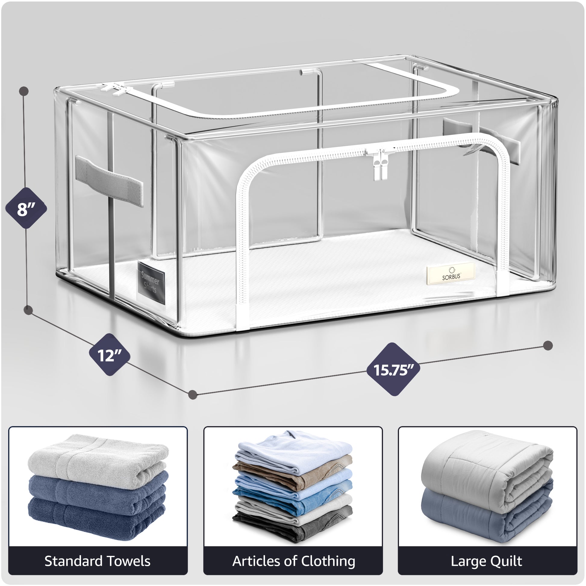 Storage Bins with Metal Frame - Sorbus Home
