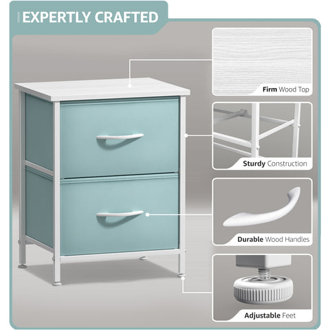 2 Drawer Display Nightstand (Set of 2)