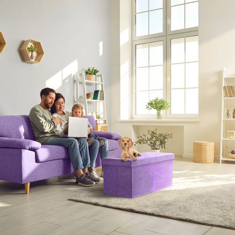 Faux Suede Storage Bench (Medium)