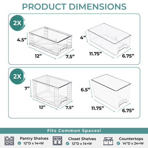Stackable Pull-Out Drawer Bins