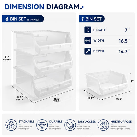 Extra-Large Open Front Stackable Clothing Storage Bin