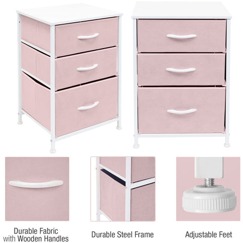 3 Drawer Display Nightstand