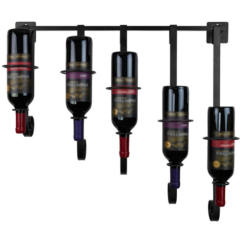 5 Bottle Wine Rack with Hanging Slats