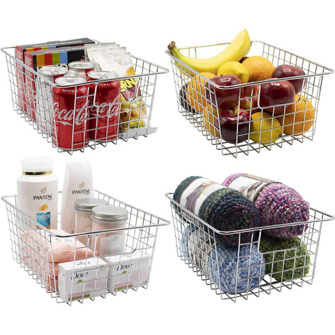 Metal Wire Storage Baskets (4 Pack)