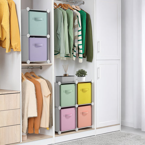 Cube Storage Organizer with Fabric Storage Bins