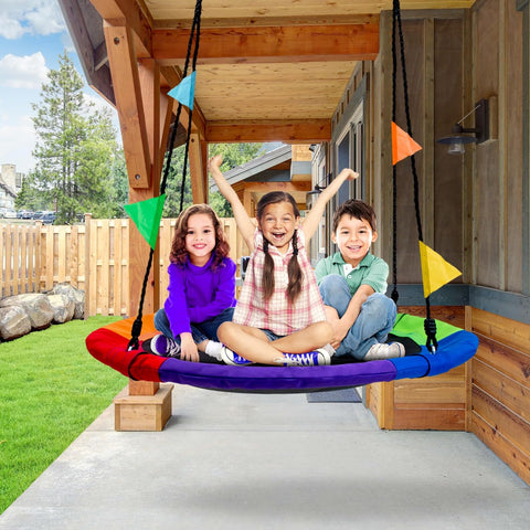 Saucer swing for backyard