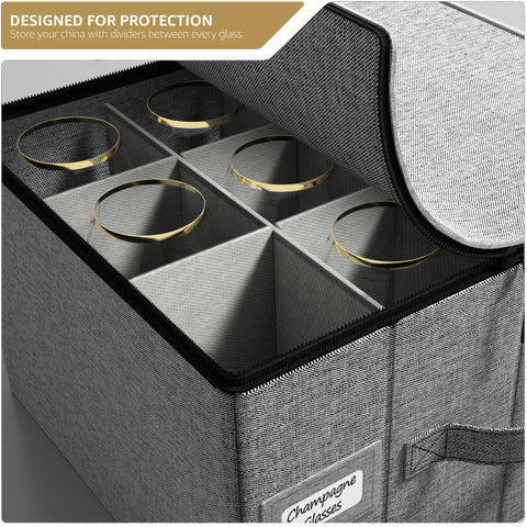China Storage Champagne Glass Container Dinnerware Organizer (1 Piece)