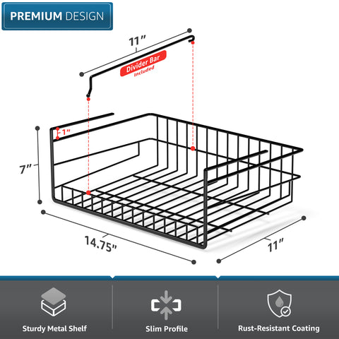 Under Cabinet Multipurpose Storage Metal Shelf