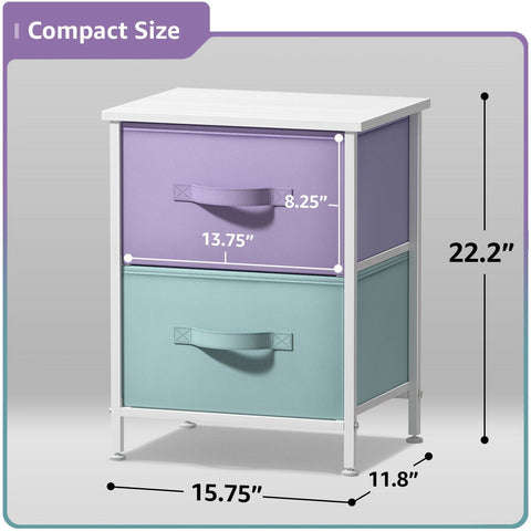 2 Drawer Display Nightstand (Set of 2)