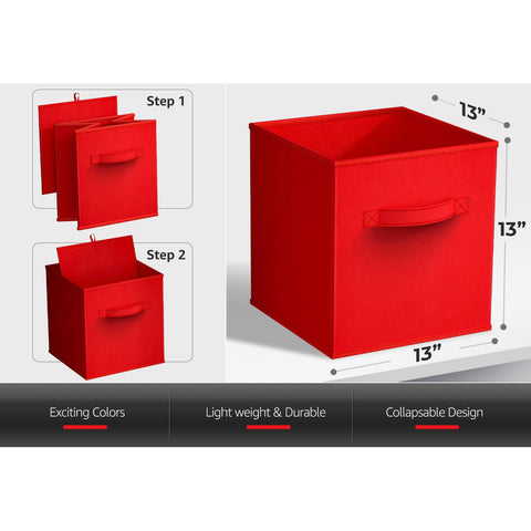 13" Large Cube Storage Bins (6 Pack Solid)