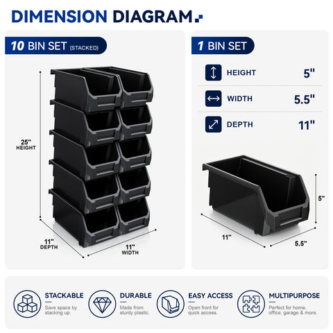Open Front Garage Storage Bin (Medium)