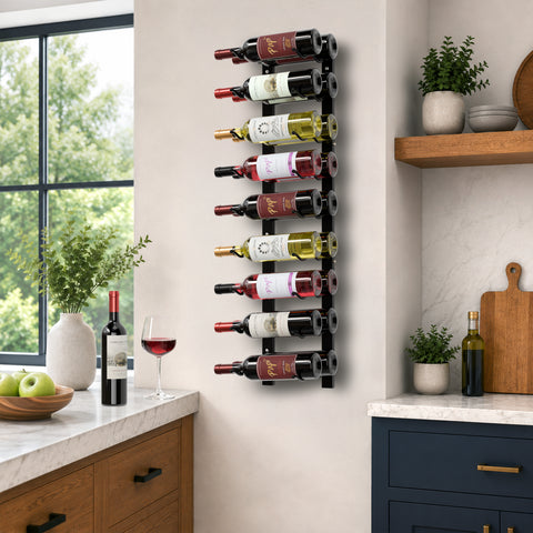 18-Bottle, Double Row, Wall Mounted Wine Rack