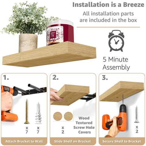 Wall Mounted Floating Shelves (5 Pack)