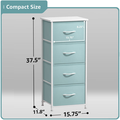 4 Drawer Vertical Short Nightstand