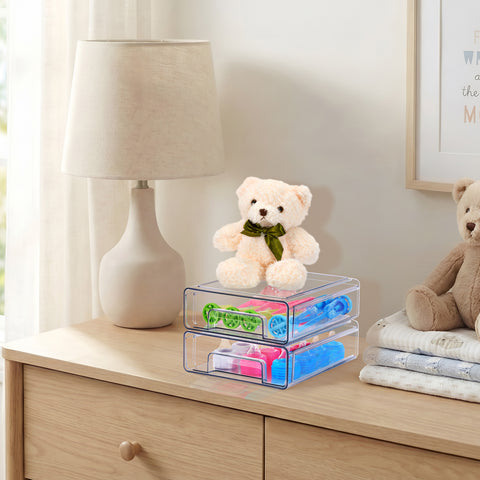 Stackable Storage Drawers Case with Handles