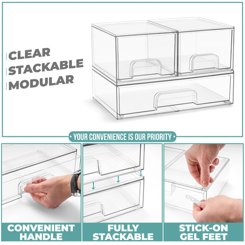 Acrylic Organizer Storage Drawers (3 Drawer)