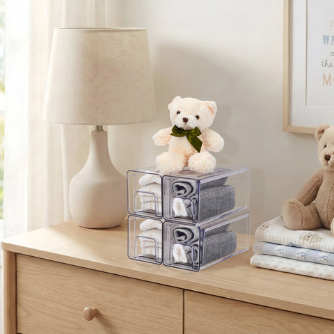 Stackable Storage Drawers Case with Handles