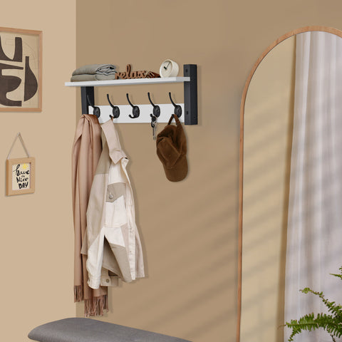 Coat Hooks Wall Mount Floating Shelf (Large & XL)