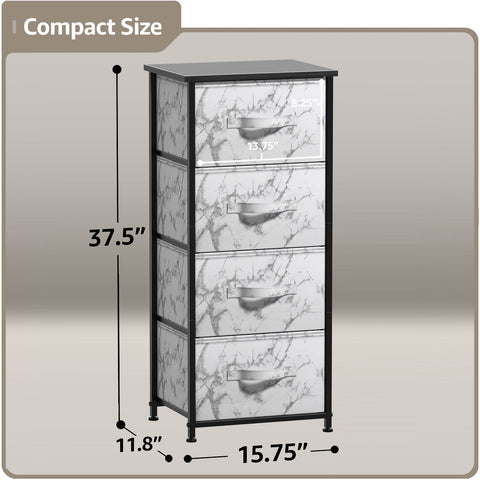 4 Drawer Vertical Short Nightstand