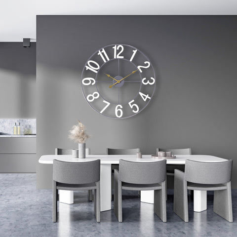 24" Wall Clock (White/Gray)