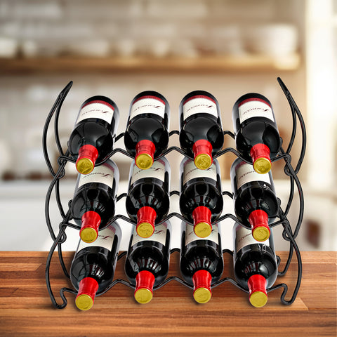 12 Bottle Metal Detachable Wine Rack (3 Tier)