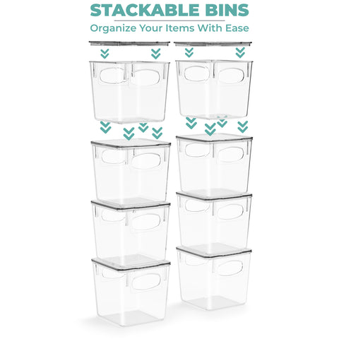 Plastic Bins with Lids Set (Small)