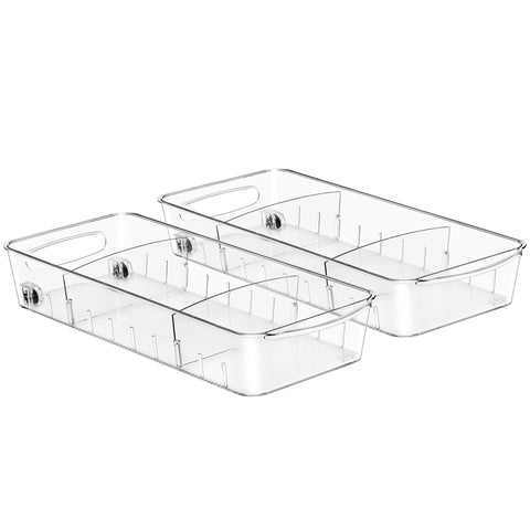 Clear Organizing Bins on Wheels