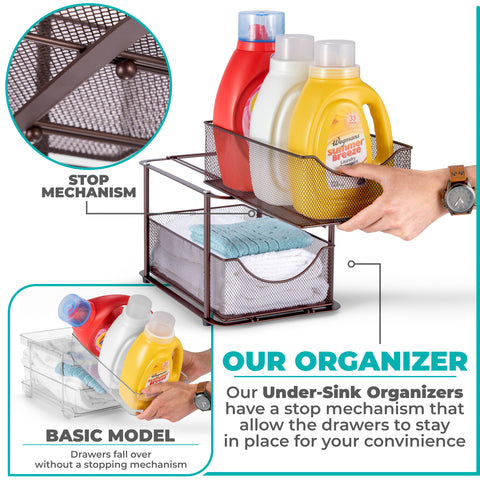 Mesh Sliding Drawers Baskets (2 Tier)