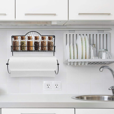 Paper Towel Holder with Multi-Purpose Shelf