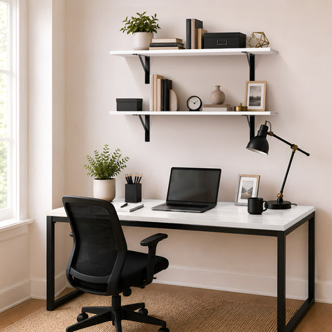 Wall Shelves with Metal Bracket (Set of 2)