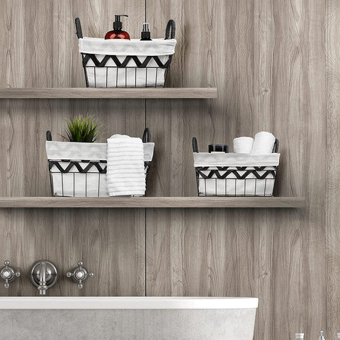 Chevron Wire Baskets with Liner (3 Pc)