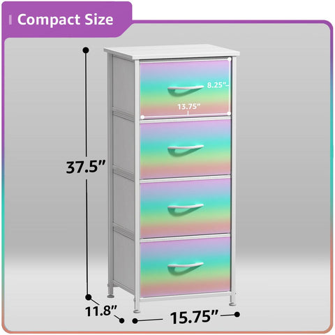 4 Drawer Vertical Short Nightstand