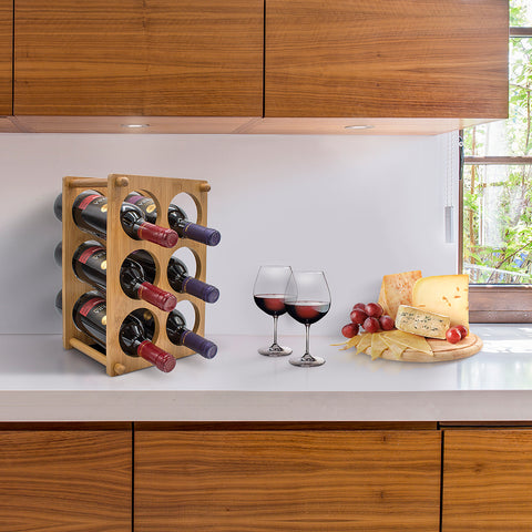 6 Bottle Bamboo Wine Rack (2 Tier)