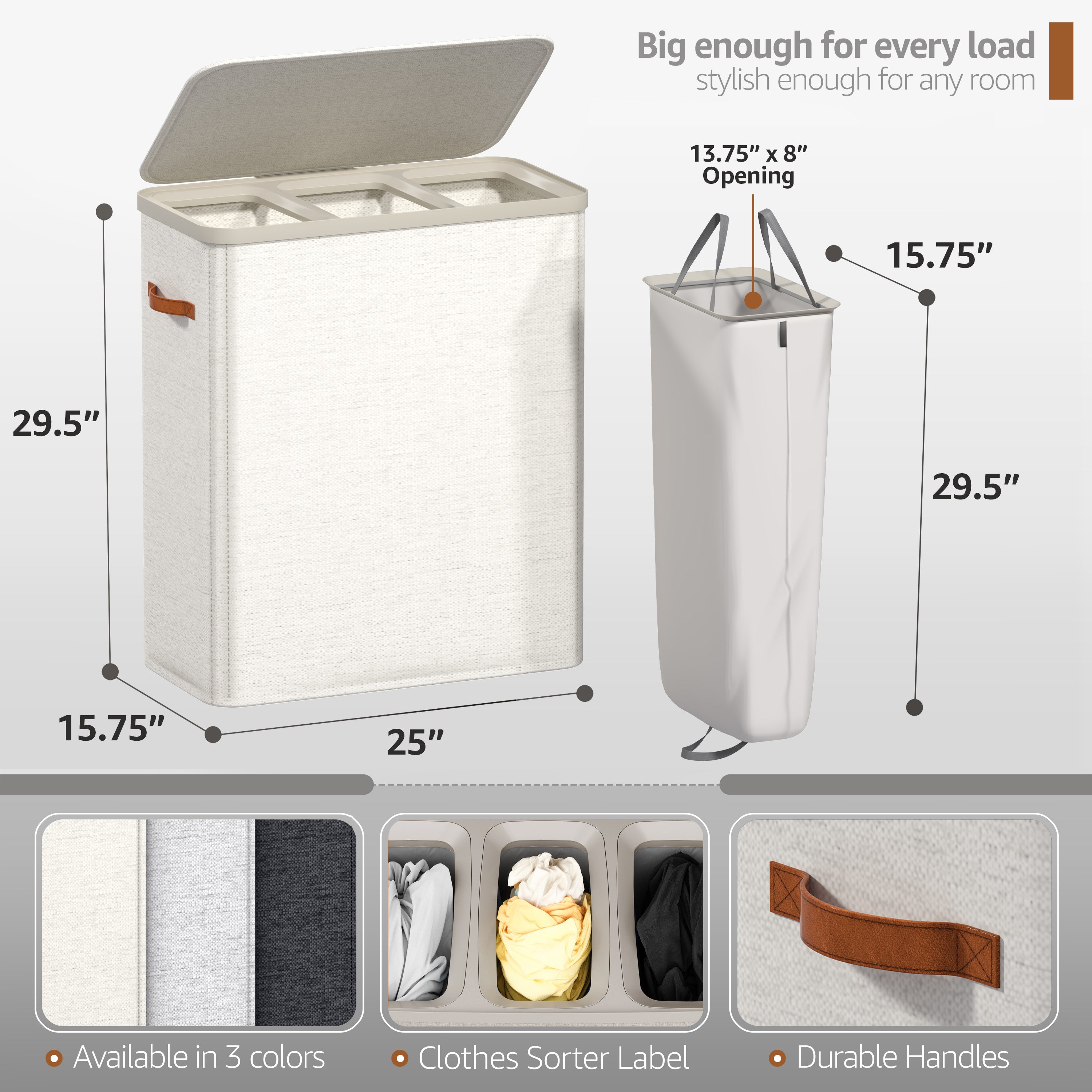 Collapsible Laundry Hamper with Lid - Sorbus Home