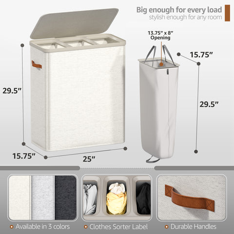Collapsible Laundry Hamper with Lid - Sorbus Home