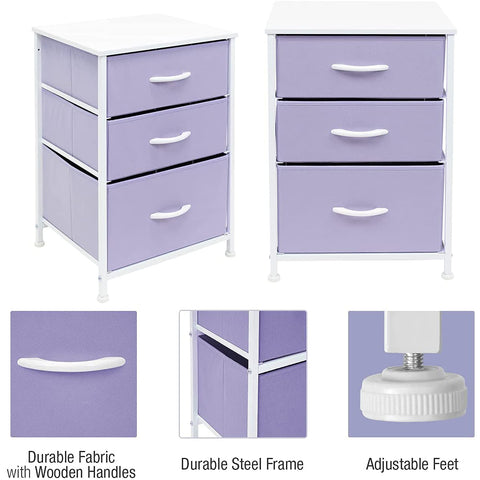 3 Drawer Display Nightstand