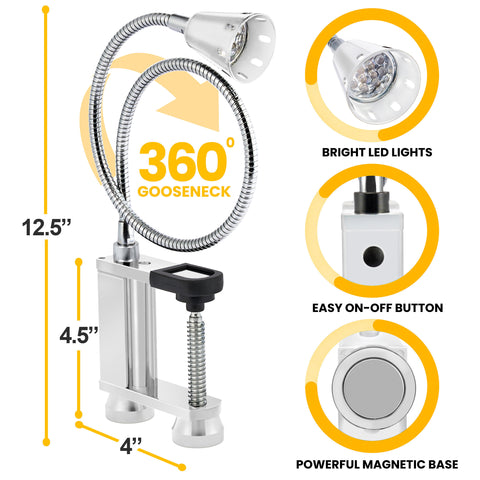 LED Magnetic Base light with gooseneck