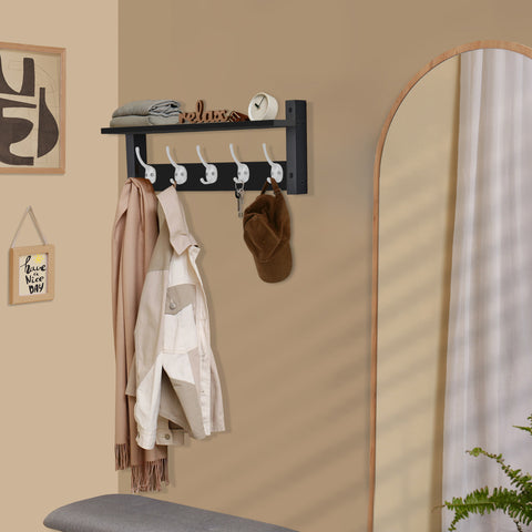 Coat Hooks Wall Mount Floating Shelf (Large & XL)